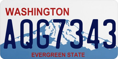WA license plate AQG7343