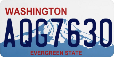 WA license plate AQG7630