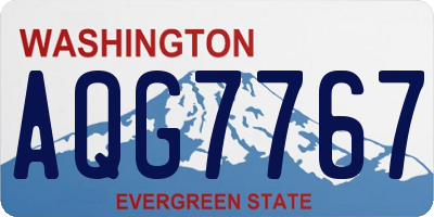 WA license plate AQG7767