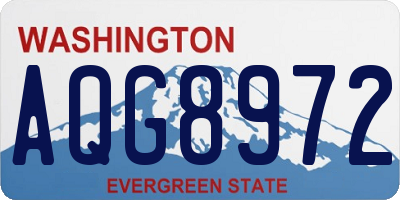 WA license plate AQG8972