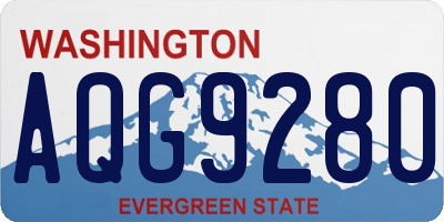 WA license plate AQG9280