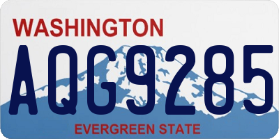 WA license plate AQG9285