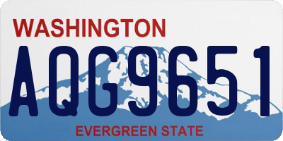 WA license plate AQG9651