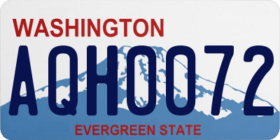 WA license plate AQH0072