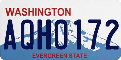 WA license plate AQH0172