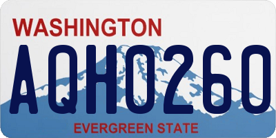 WA license plate AQH0260