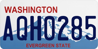 WA license plate AQH0285