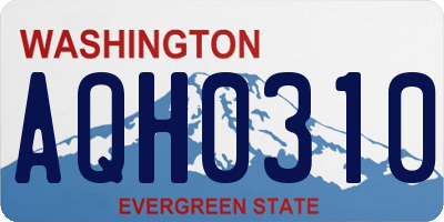 WA license plate AQH0310