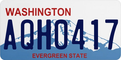 WA license plate AQH0417