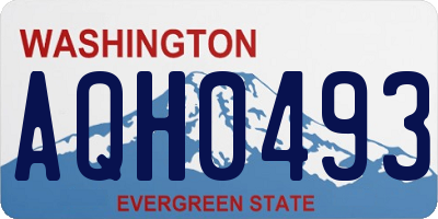 WA license plate AQH0493