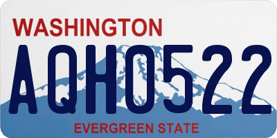 WA license plate AQH0522