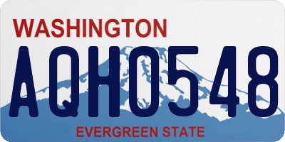 WA license plate AQH0548
