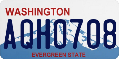 WA license plate AQH0708