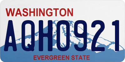 WA license plate AQH0921