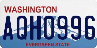 WA license plate AQH0996