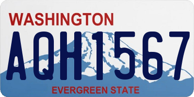WA license plate AQH1567