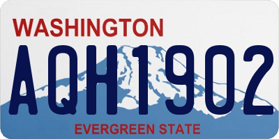 WA license plate AQH1902