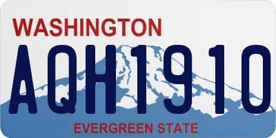 WA license plate AQH1910