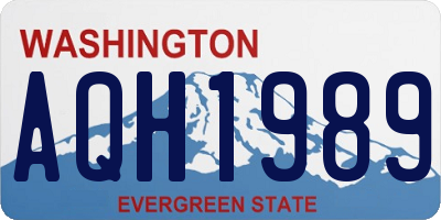 WA license plate AQH1989