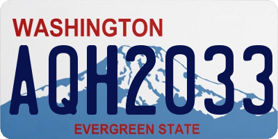 WA license plate AQH2033