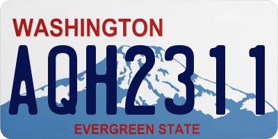 WA license plate AQH2311