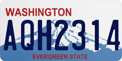 WA license plate AQH2314