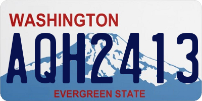 WA license plate AQH2413