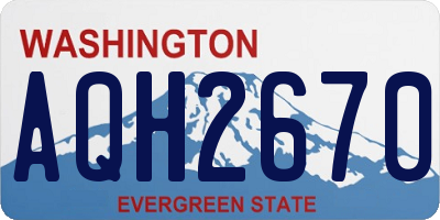 WA license plate AQH2670