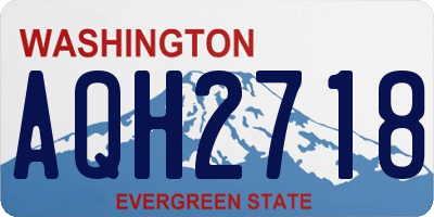 WA license plate AQH2718