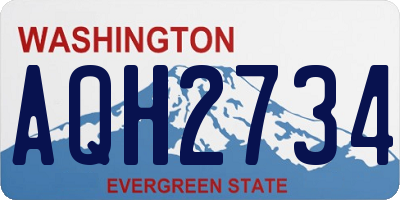 WA license plate AQH2734
