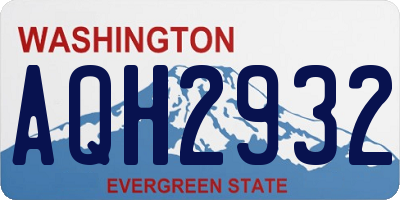 WA license plate AQH2932