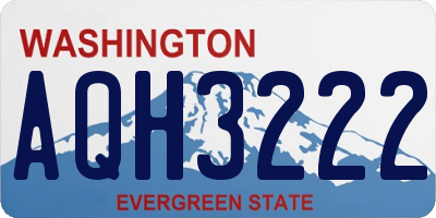 WA license plate AQH3222
