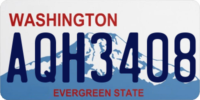 WA license plate AQH3408