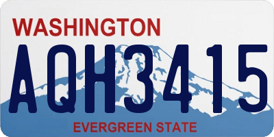 WA license plate AQH3415