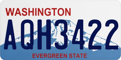 WA license plate AQH3422