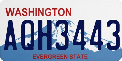 WA license plate AQH3443