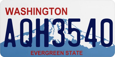 WA license plate AQH3540