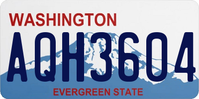 WA license plate AQH3604