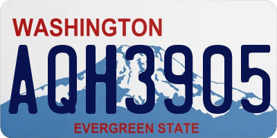 WA license plate AQH3905