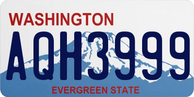 WA license plate AQH3999