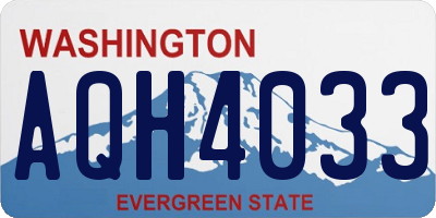 WA license plate AQH4033