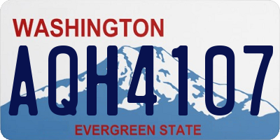 WA license plate AQH4107