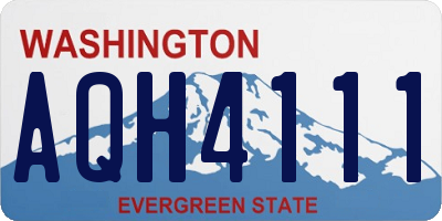 WA license plate AQH4111