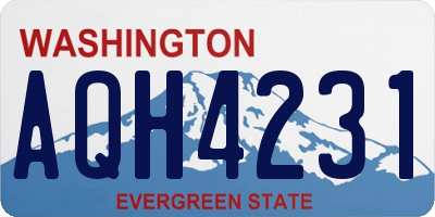 WA license plate AQH4231