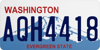 WA license plate AQH4418