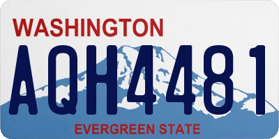 WA license plate AQH4481