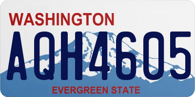 WA license plate AQH4605