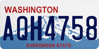 WA license plate AQH4758