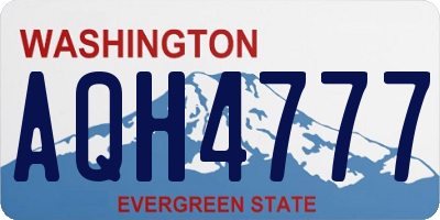 WA license plate AQH4777
