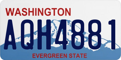 WA license plate AQH4881